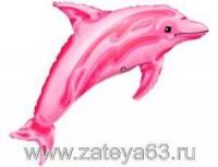 Шар фольга Фигура Дельфин розовый (AN)G36