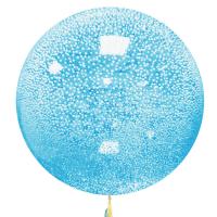 Шар Баблс 50 см с шариками пенопласт голубые 1 шт