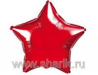 Шар фольга без рисунка Звезда 4" красный (FM)