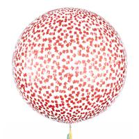 Шар Баблс 50 см с конфетти квадратики глянец красные