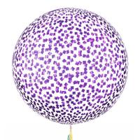Шар Баблс 50 см с конфетти квадратики глянец фиолетовые