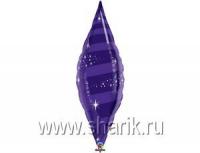 Шар фольга без рисунка Конус 38" звездный вихрь фиолет (Q)