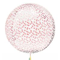 Шар Баблс 50 см с конфетти круги глянец розовые