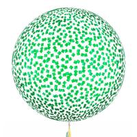 Шар Баблс 50 см с конфетти квадратики глянец зеленые