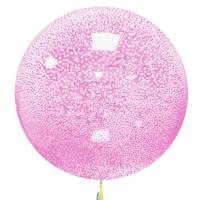 Шар Баблс 50 см с шариками пенопласт розовые 1 шт