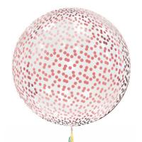 Шар Баблс 50 см с конфетти круги матовый розовый